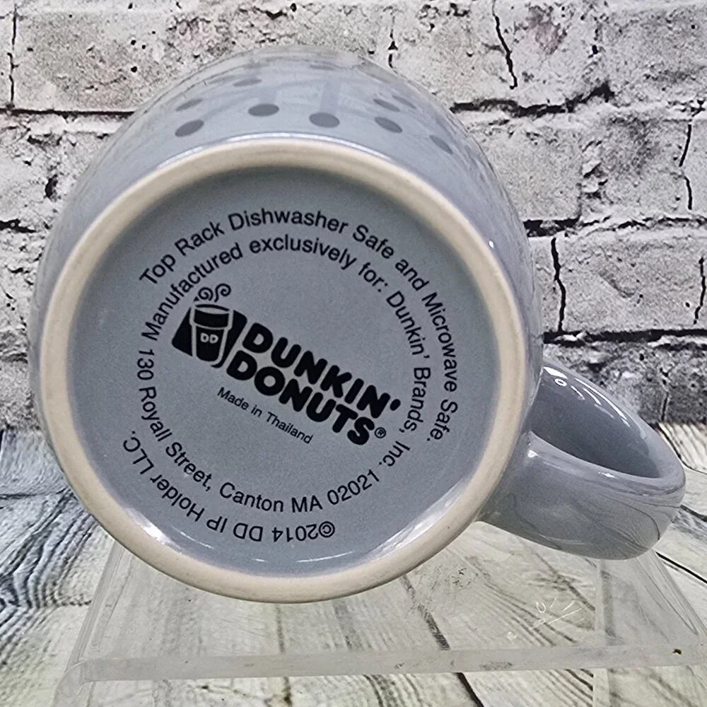 Dunkin Donuts Mug‎ 2014 Snowflake Pearlescent Gray Ceramic Holiday Coffee Cup